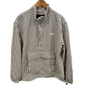 Levi's Octavia Anorak Small Cotton 1/4 Zip Pull Over Jacket Top Seersucker Mens